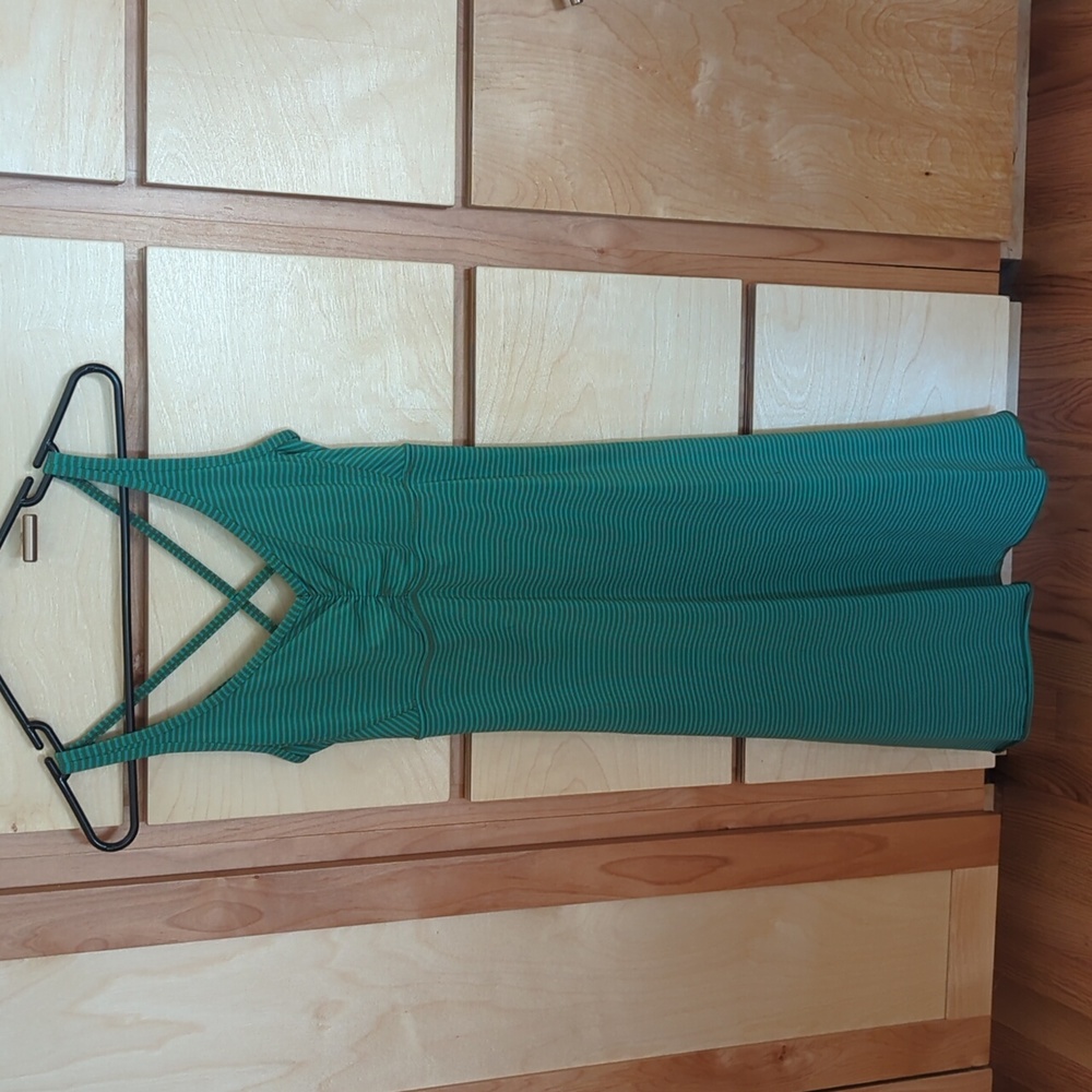 Prana Green and Blue Rebecca Strappy-Back Shelf Bra Athletic Dress